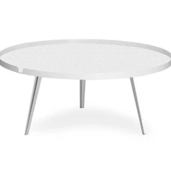 3S. x Home Table basse magnétique ronde à rebord Bipolart Métal Blanc avec 2 Tops style Scandinave Discount