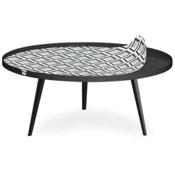 3S. x Home Table basse magnétique ronde à rebord Bipolart Métal Noir avec 1 Top Losanges Online