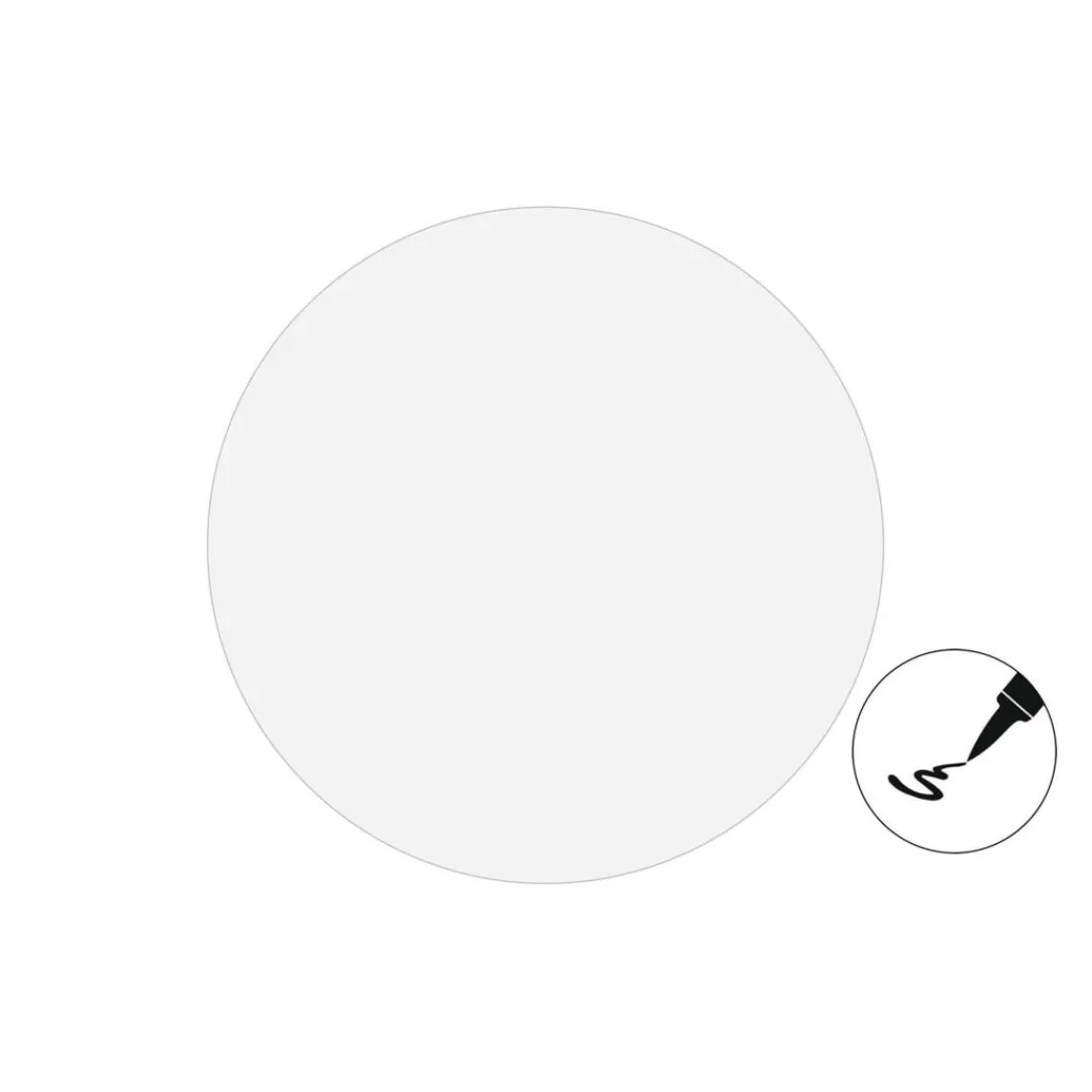 3S. x Home Table basse magnétique ronde à rebord Bipolart Métal Noir avec 1 Top Tableau blanc effaçable