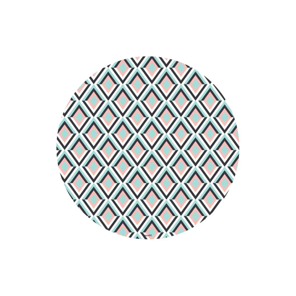 3S. x Home Table basse magnétique ronde à rebord Bipolart Métal Blanc avec 1 Top Losanges Hot