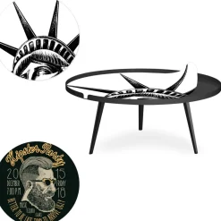 3S. x Home Table basse magnétique ronde à rebord Bipolart Métal Noir avec 2 Tops style Fun Outlet