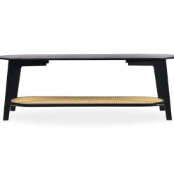 3S. x Home Table basse moderne Yokori en cannage et Bambou Noir Sale