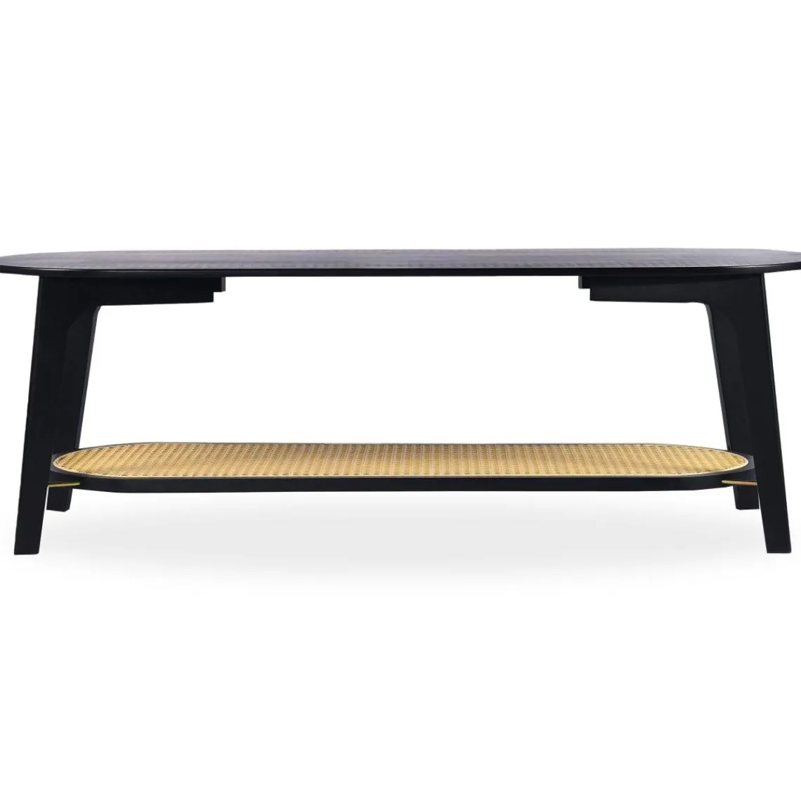 3S. x Home Table basse moderne Yokori en cannage et Bambou Noir Sale