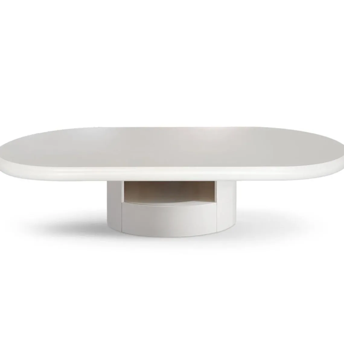 3S. x Home Table basse ovale avec tiroirs Barket Blanc Best