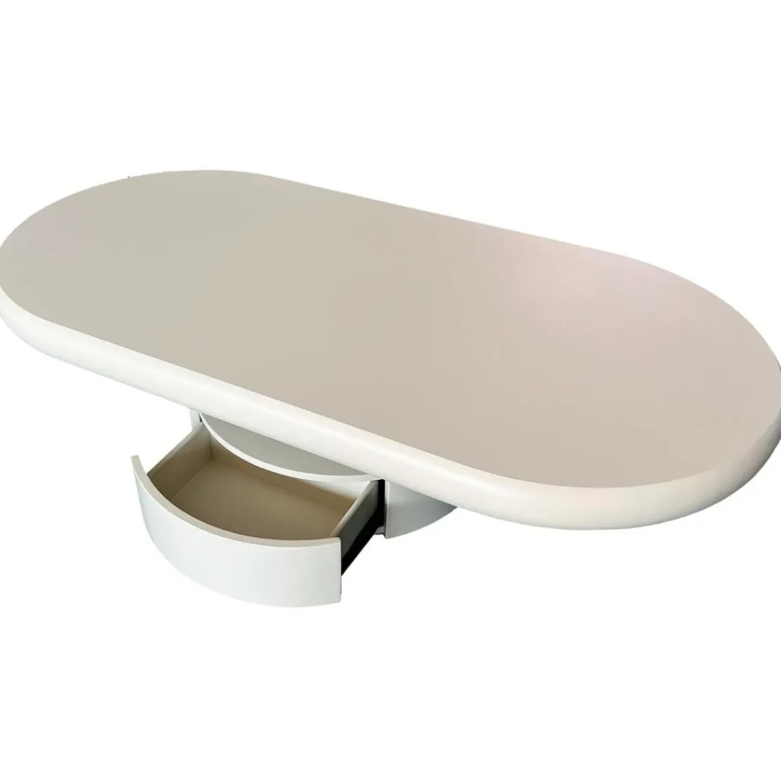 3S. x Home Table basse ovale avec tiroirs Barket Crème Online