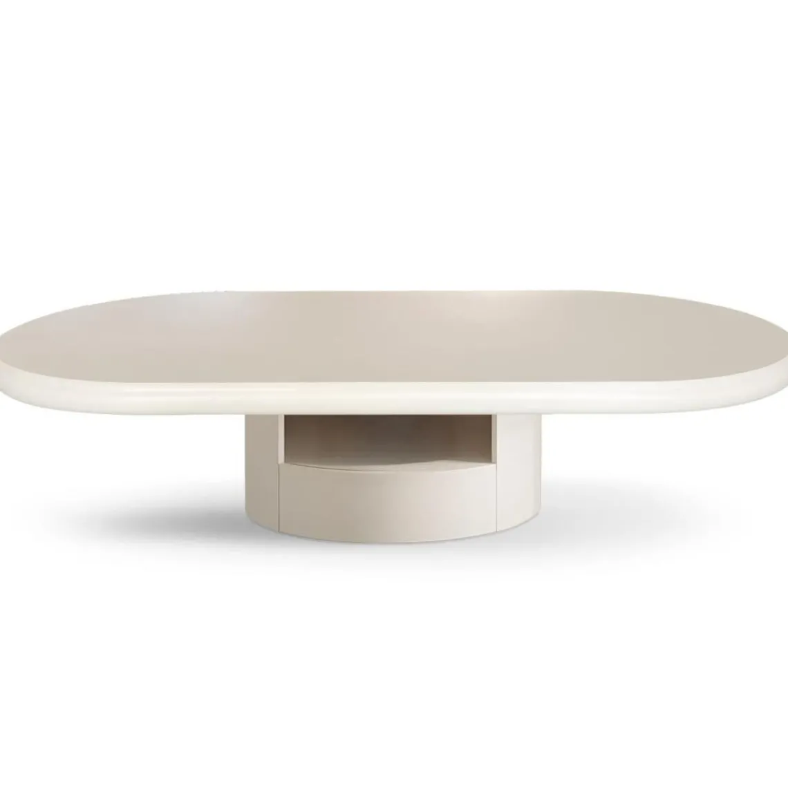 3S. x Home Table basse ovale avec tiroirs Barket Crème Online