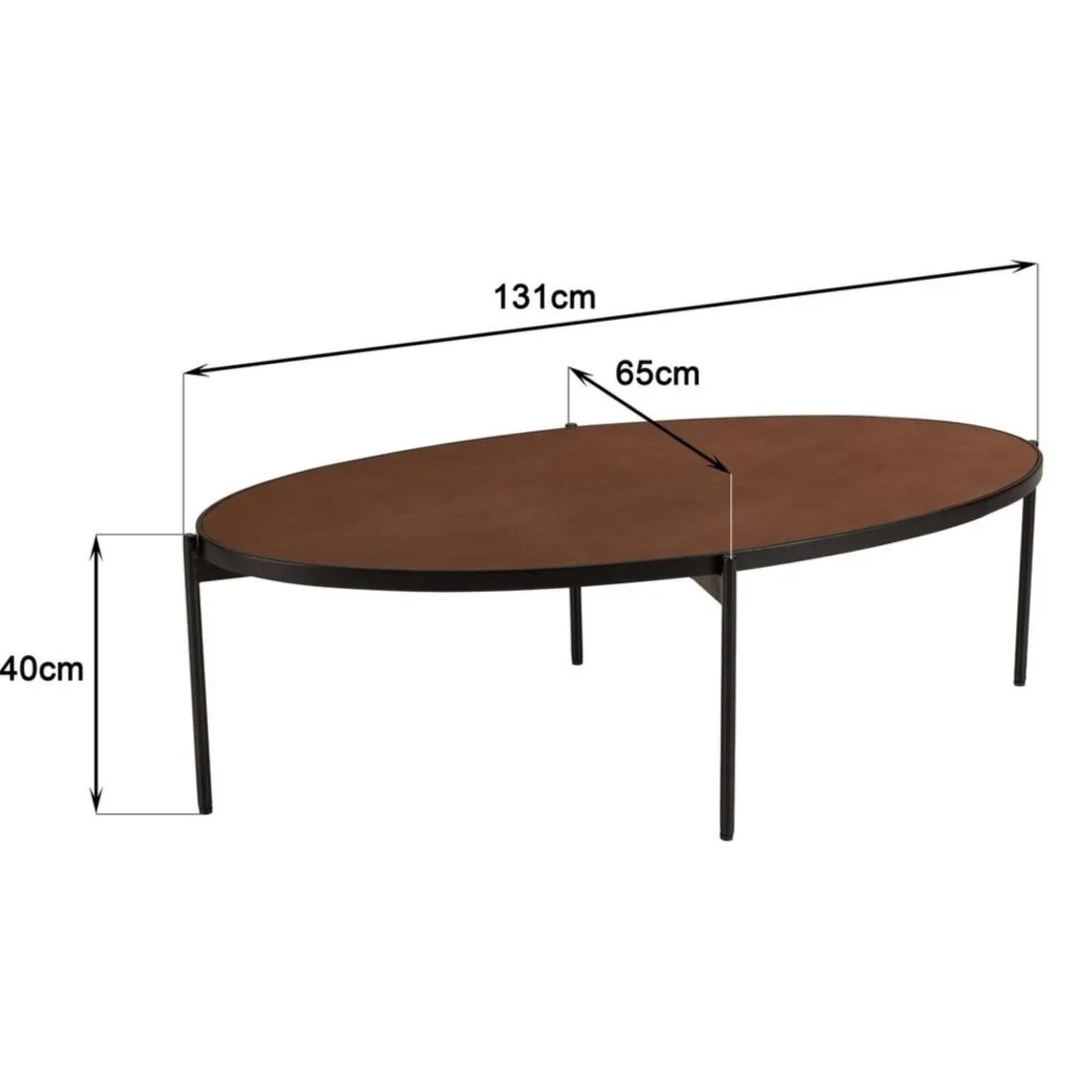 Macabane Table basse ovale couleur rouille effet pierre BASILE New