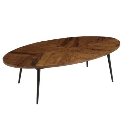 Macabane Table basse ovale plateau chevrons KIARA Online