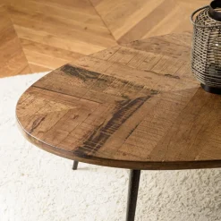 Macabane Table basse ovale plateau chevrons KIARA Online