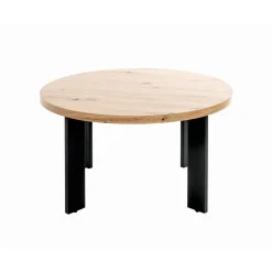 3S. x Home Table basse plateau en MDF décor chêne avec accents de couleur