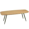 Macabane Table basse plateau en pin pieds scandinaves métal vert HELENA Outlet