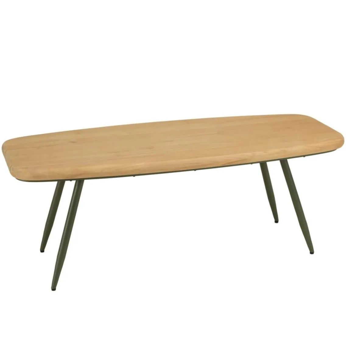 Macabane Table basse plateau en pin pieds scandinaves métal vert HELENA Outlet
