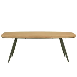 Macabane Table basse plateau en pin pieds scandinaves métal vert HELENA Outlet