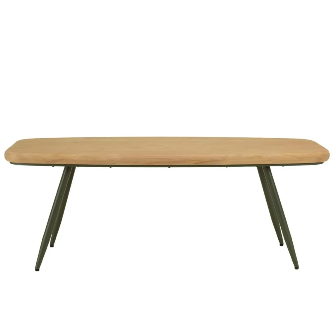 Macabane Table basse plateau en pin pieds scandinaves métal vert HELENA Outlet