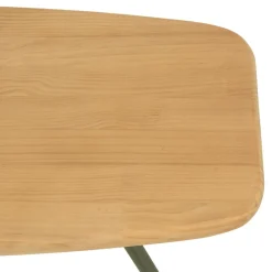 Macabane Table basse plateau en pin pieds scandinaves métal vert HELENA Outlet