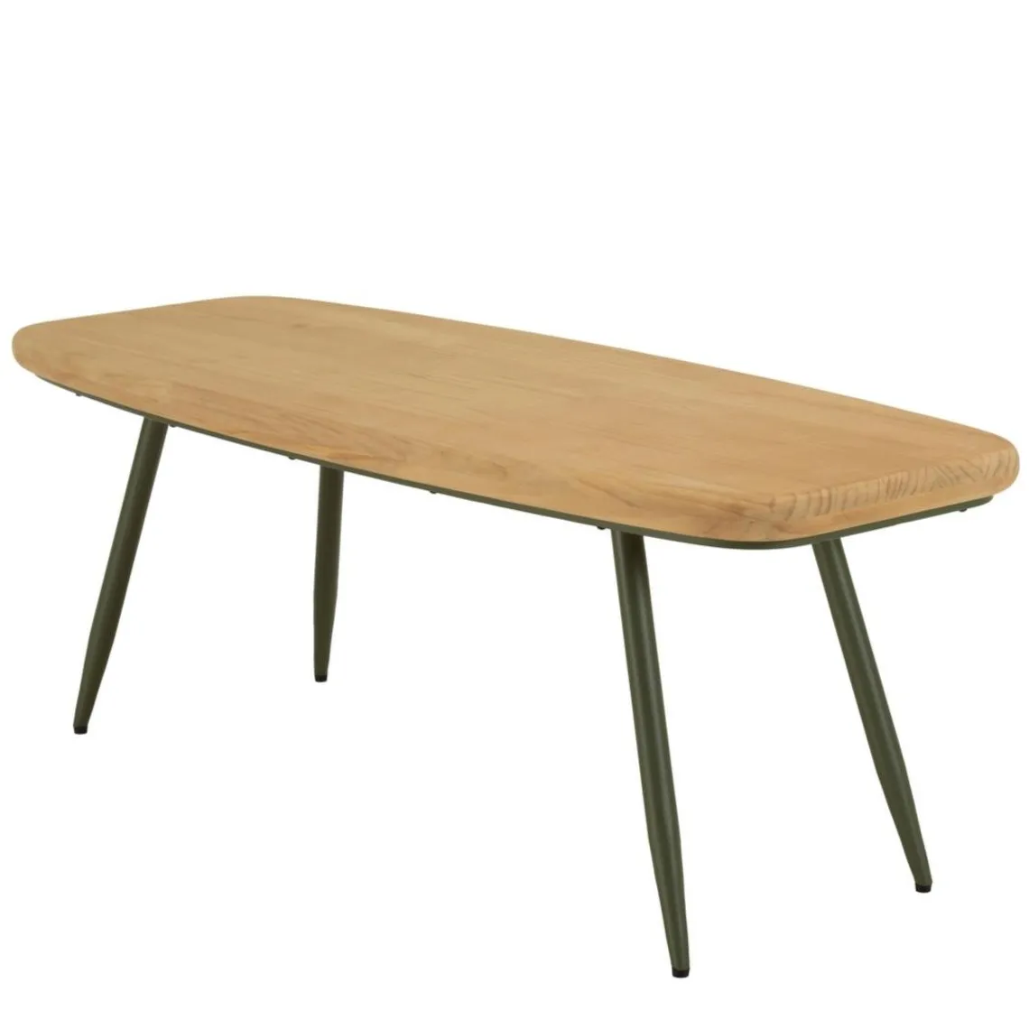 Macabane Table basse plateau en pin pieds scandinaves métal vert HELENA Outlet