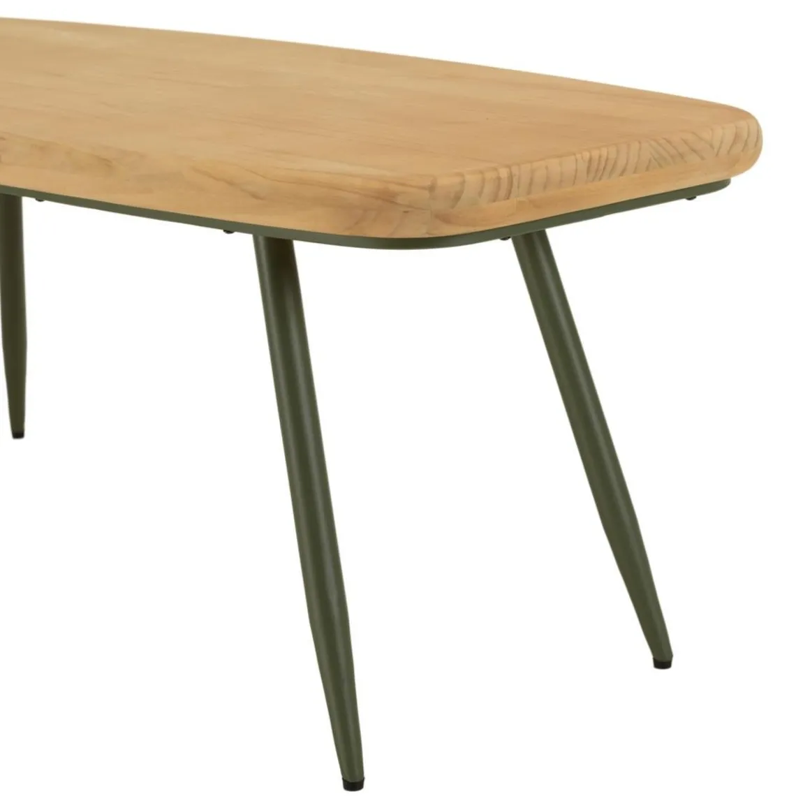 Macabane Table basse plateau en pin pieds scandinaves métal vert HELENA Outlet