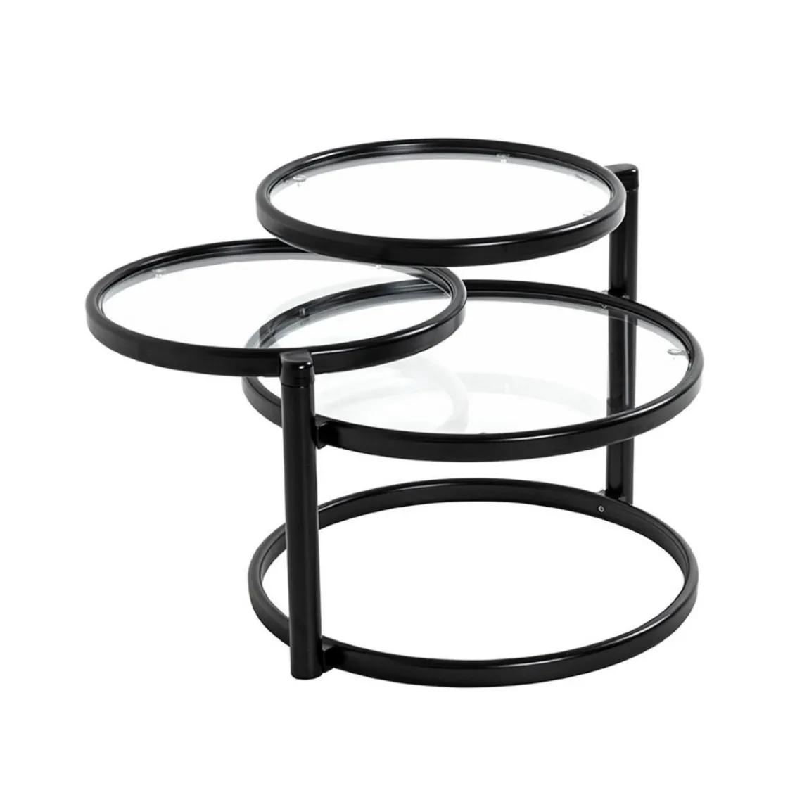 3S. x Home Table basse plateau verre pivotant Sale