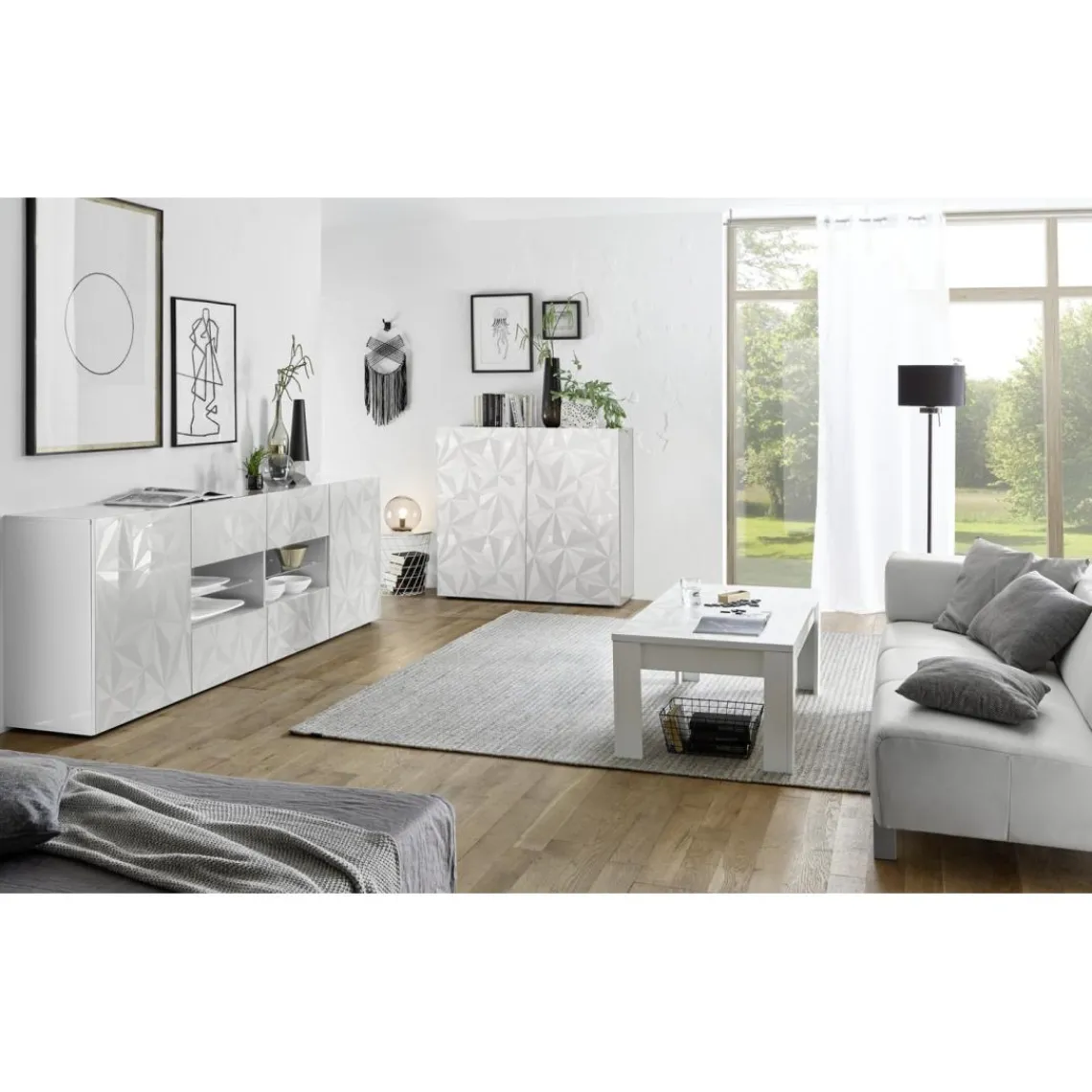 3S. x Home Table basse PRISMA laqué blanc brillant New