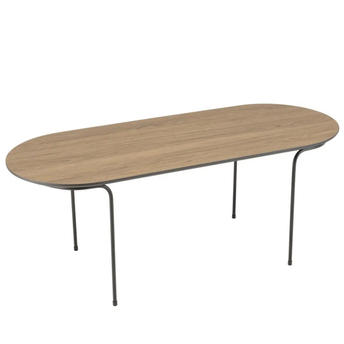 Macabane Table basse rect. angles arrondis mocha pieds métal JULIA Discount