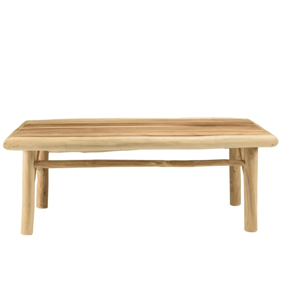 Macabane Table basse rectangulaire en branches de teck naturel MADURA Beige New