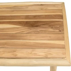 Macabane Table basse rectangulaire en branches de teck naturel MADURA Beige New