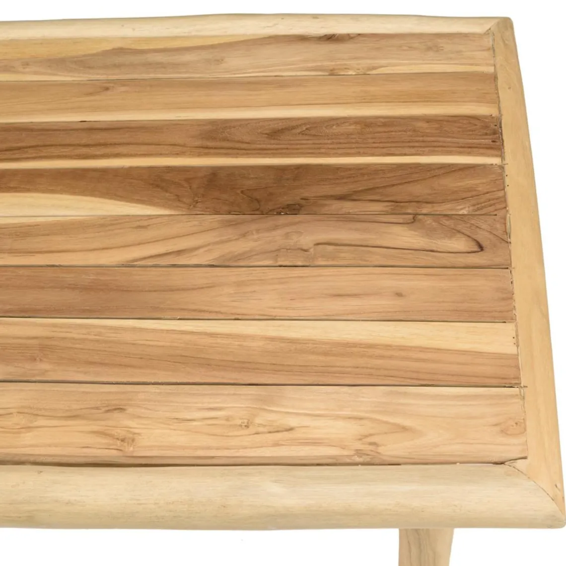 Macabane Table basse rectangulaire en branches de teck naturel MADURA Beige New