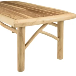 Macabane Table basse rectangulaire en branches de teck naturel MADURA Beige New