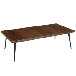 Macabane Table basse rectangulaire en bois pieds métal Hot