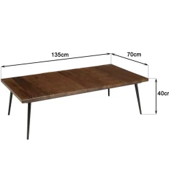Macabane Table basse rectangulaire en bois pieds métal Hot
