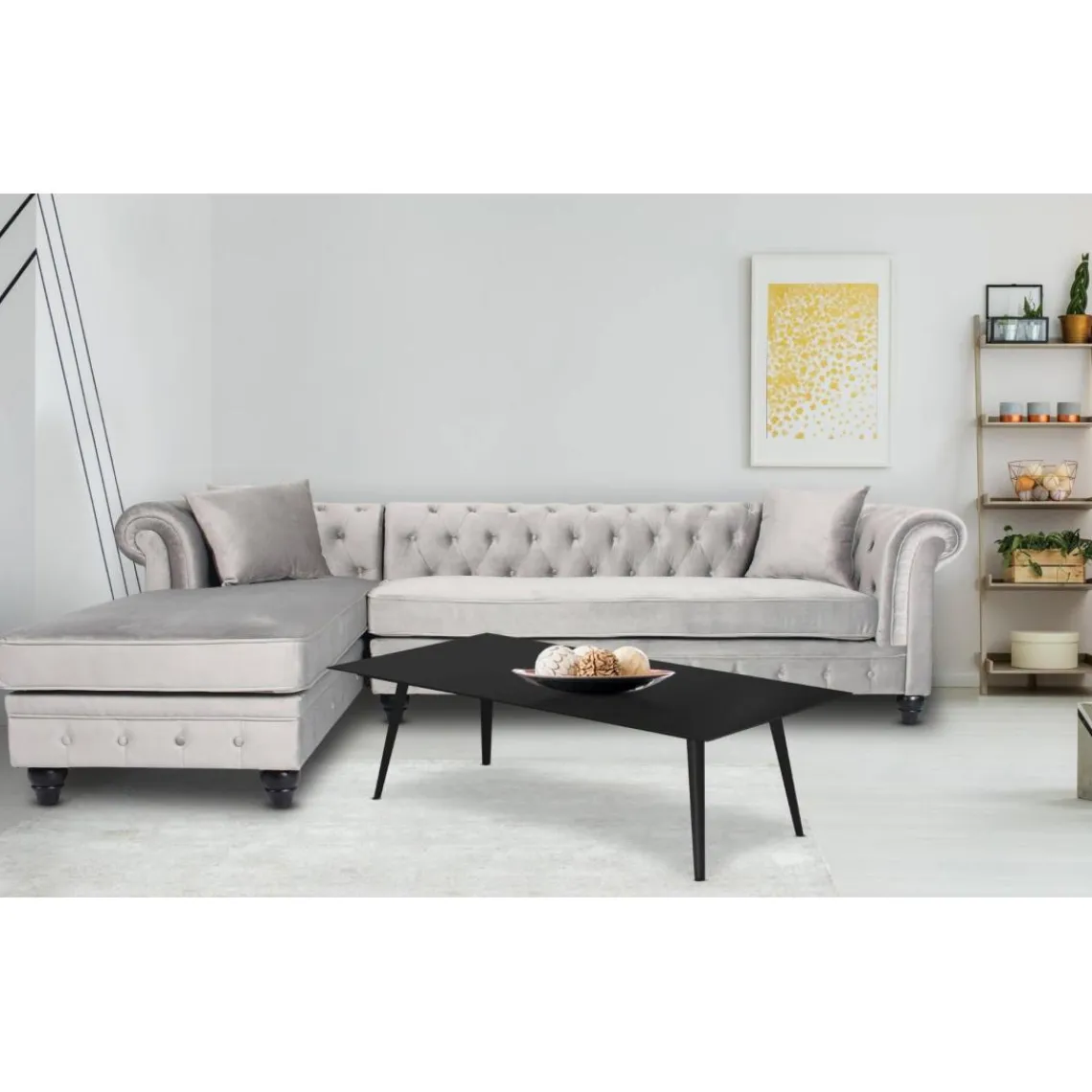 3S. x Home Table basse rectangulaire Bipolart Métal Noir Outlet