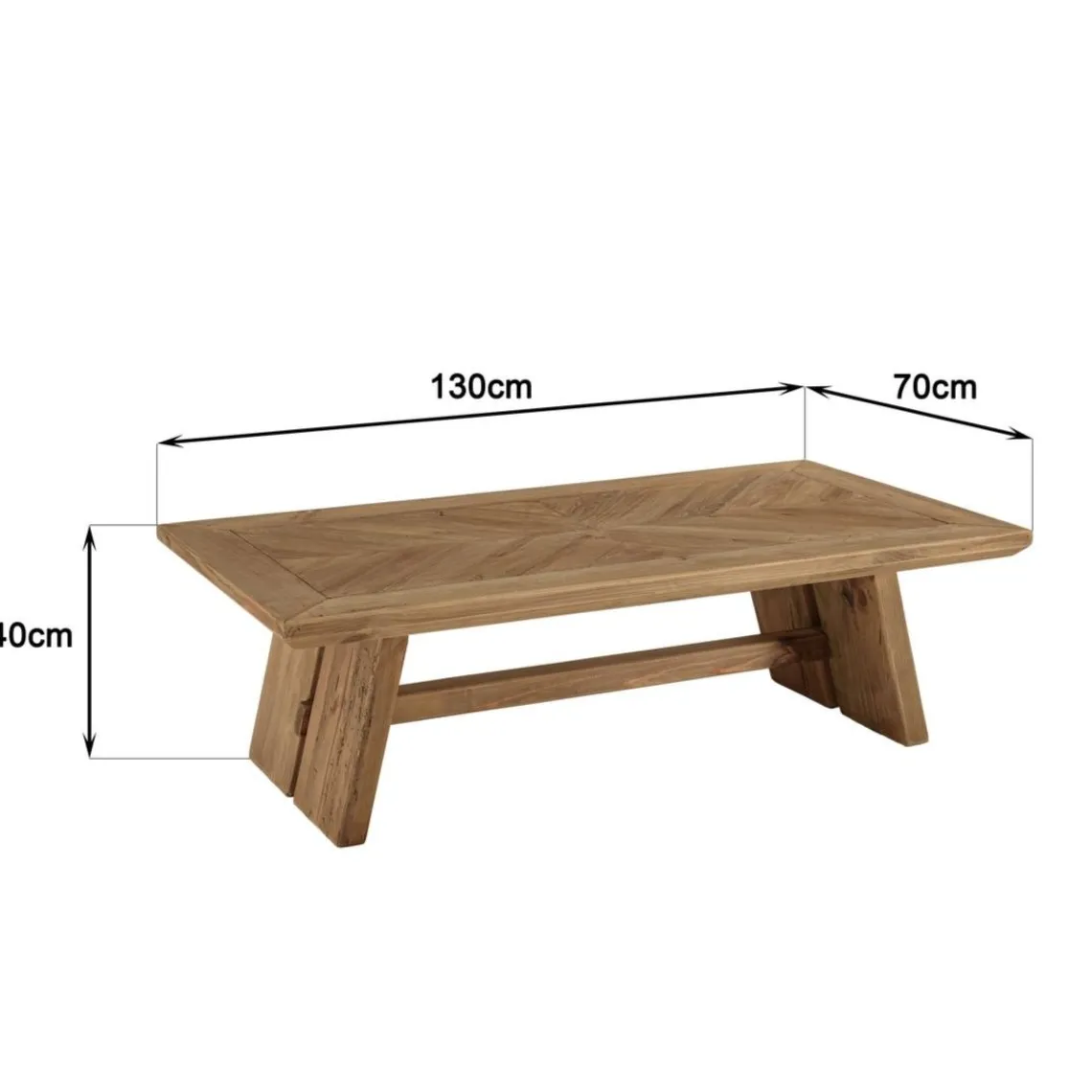 Macabane Table basse rectangulaire bois pin recyclé SANDY Outlet