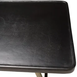 Macabane Table basse rectangulaire en Aluminium plateau Noir et pieds Dorés JOHAN Best