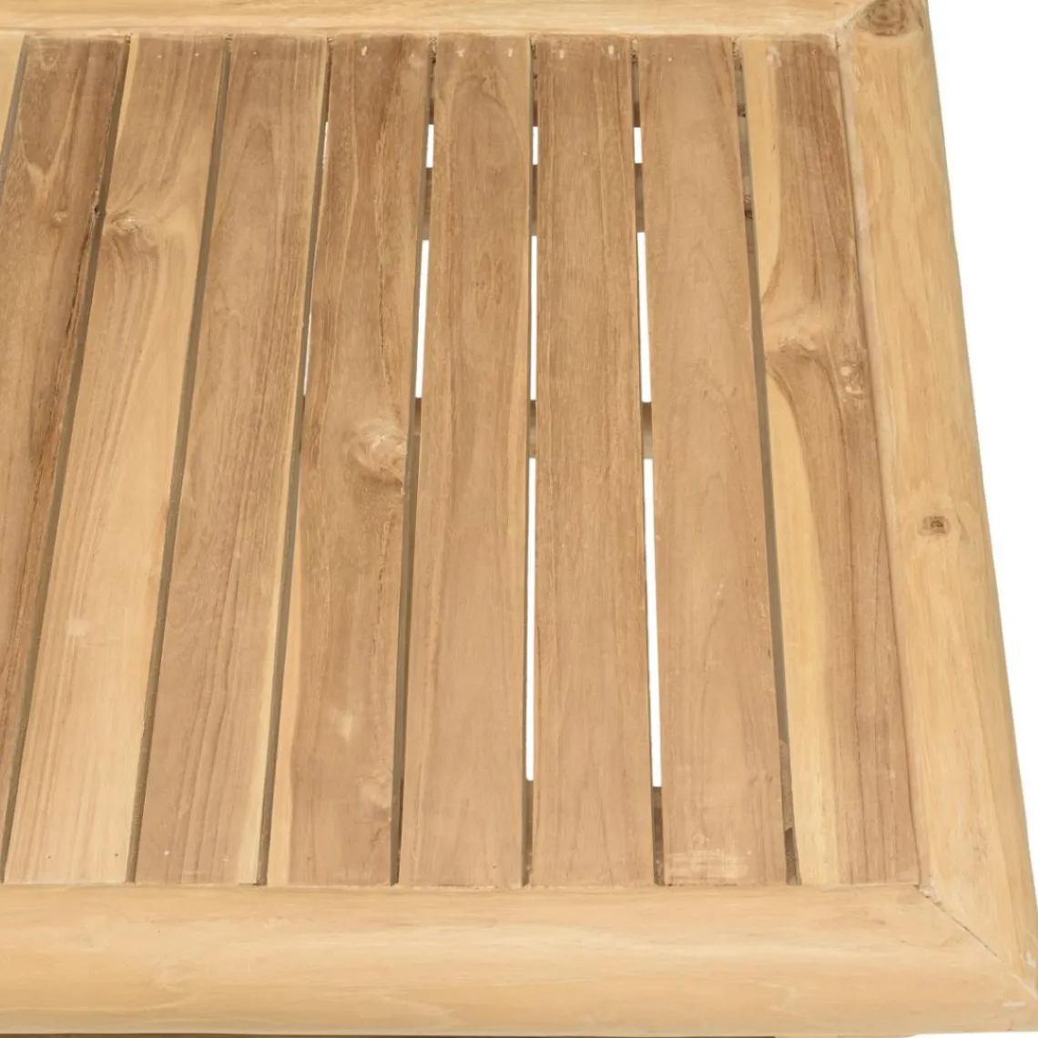 Macabane Table basse rectangulaire double plateaux en branches de Teck BORNEO Beige Clearance