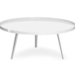3S. x Home Table basse ronde à rebord Bipolart Métal Blanc Hot