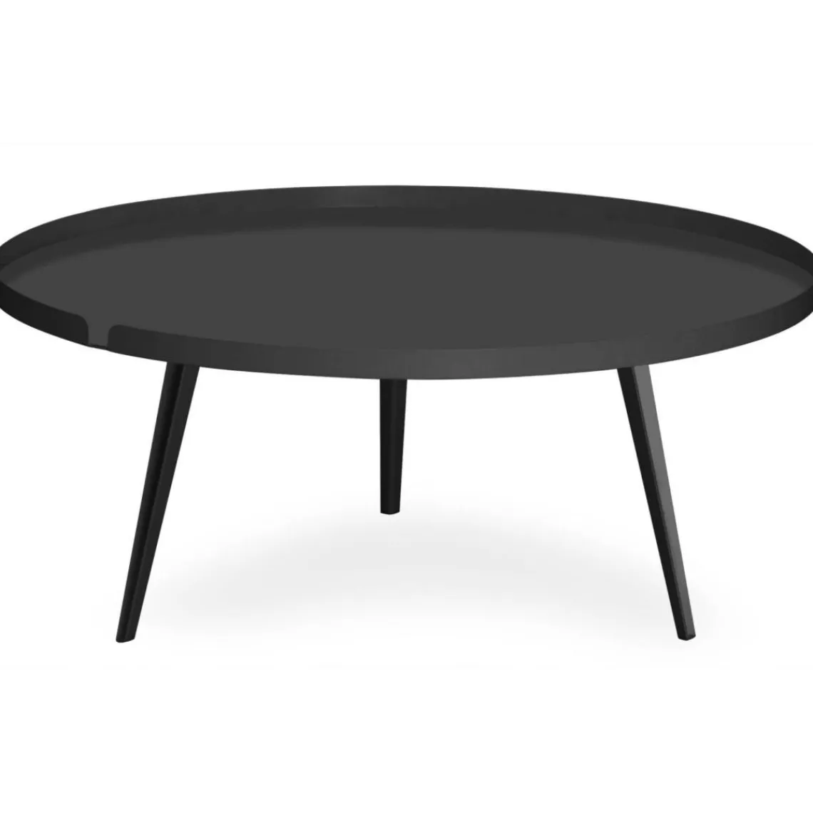 3S. x Home Table basse ronde à rebord Bipolart Métal Noir Outlet
