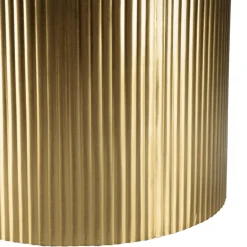 Macabane Table basse ronde avec plateau en Fer noir et pied strié Doré JAMES Online