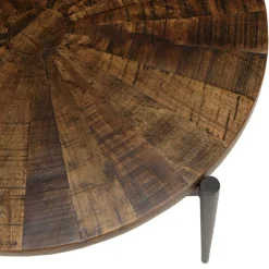 Macabane Table basse ronde bois recyclé pieds métal KIARA New