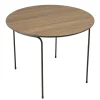 Macabane Table basse ronde couleur mocha, pieds métal noir JULIA Best