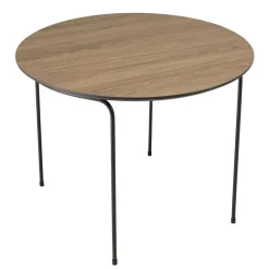 Macabane Table basse ronde couleur mocha, pieds métal noir JULIA Best