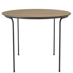 Macabane Table basse ronde couleur mocha, pieds métal noir JULIA Best