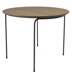 Macabane Table basse ronde couleur mocha, pieds métal noir JULIA Best