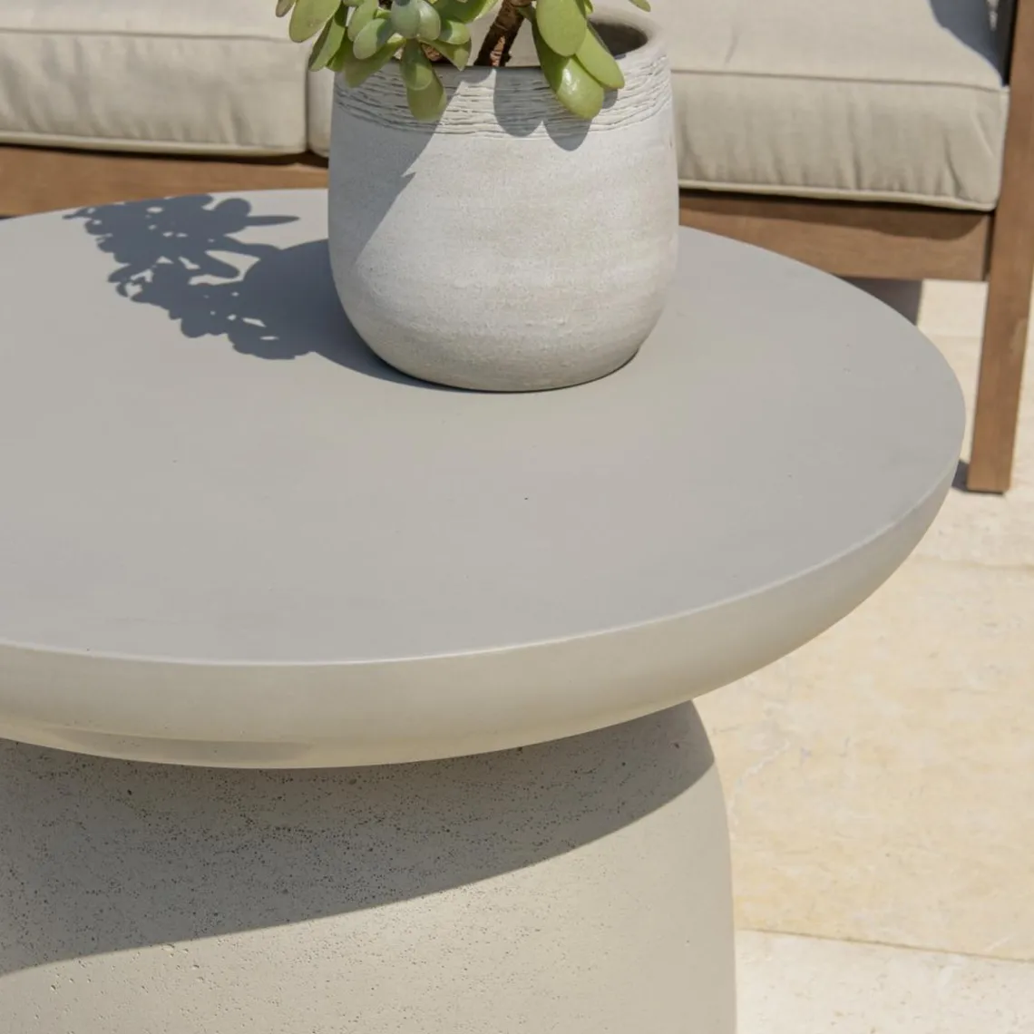 Macabane Table basse ronde effet béton HECTOR Clearance