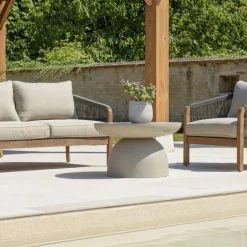 Macabane Table basse ronde effet béton HECTOR Clearance