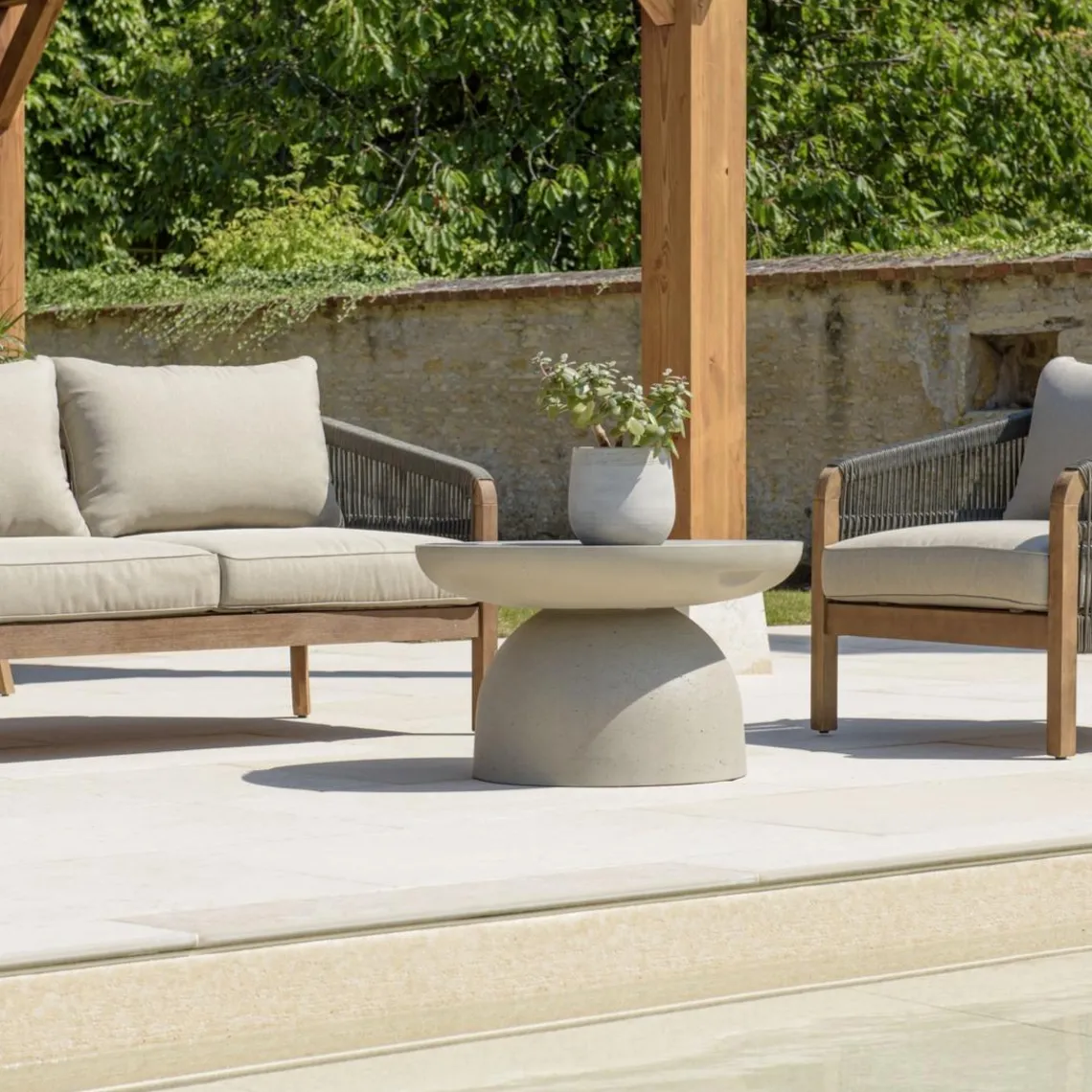 Macabane Table basse ronde effet béton HECTOR Clearance