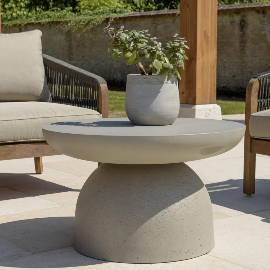 Macabane Table basse ronde effet béton HECTOR Clearance