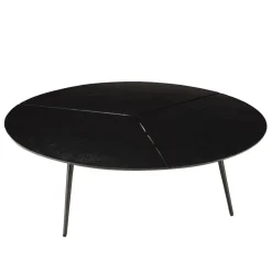 Macabane Table basse ronde en Aluminium JAMES Noir mat Clearance