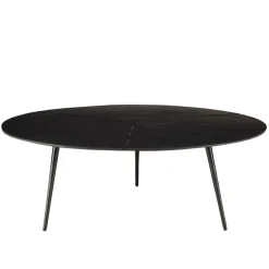 Macabane Table basse ronde en Aluminium JAMES Noir mat Clearance