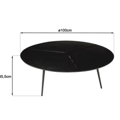 Macabane Table basse ronde en Aluminium JAMES Noir mat Clearance