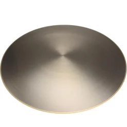 Macabane Table basse ronde en Fer Noir et bordure Dorée JAMES D120 cm Outlet